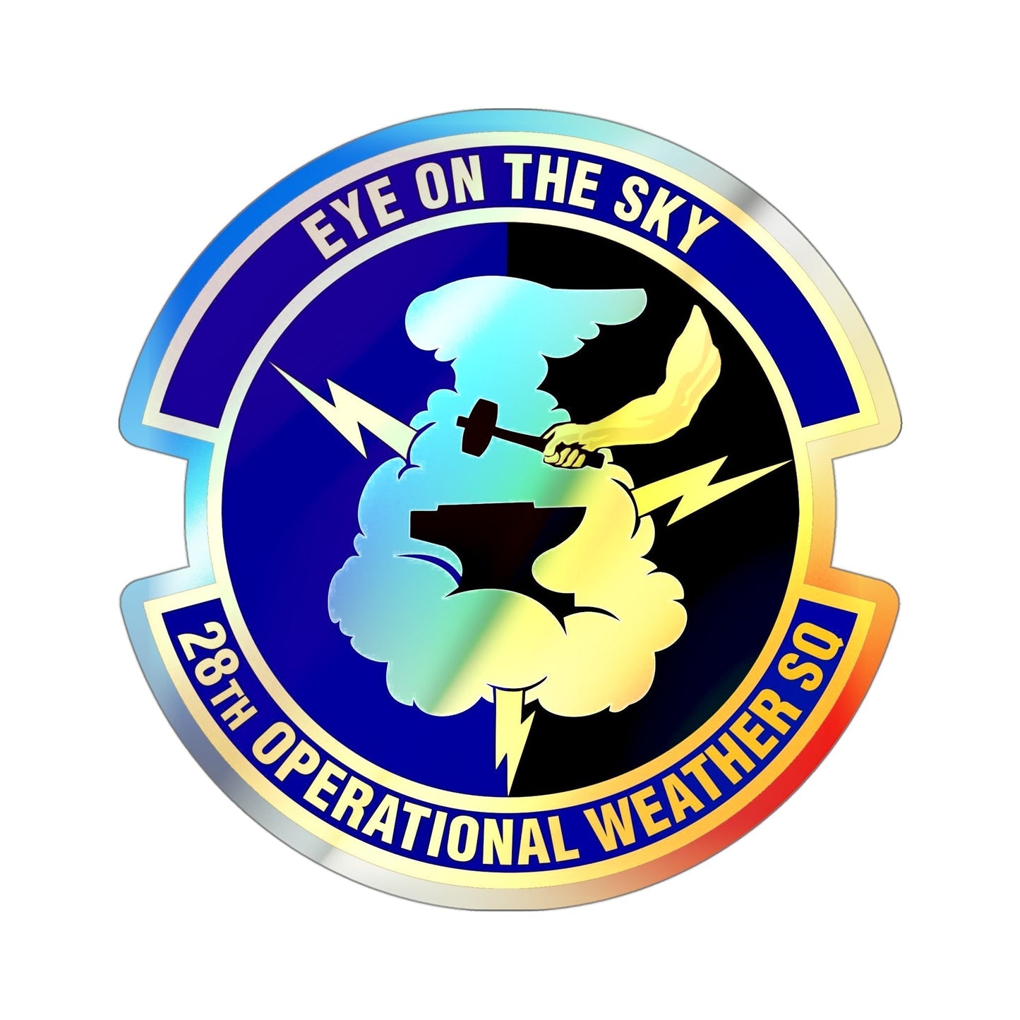 28th Operational Weather Squadron (U.S. Air Force) Holographic STICKER Die-Cut Vinyl Decal-4 Inch-The Sticker Space