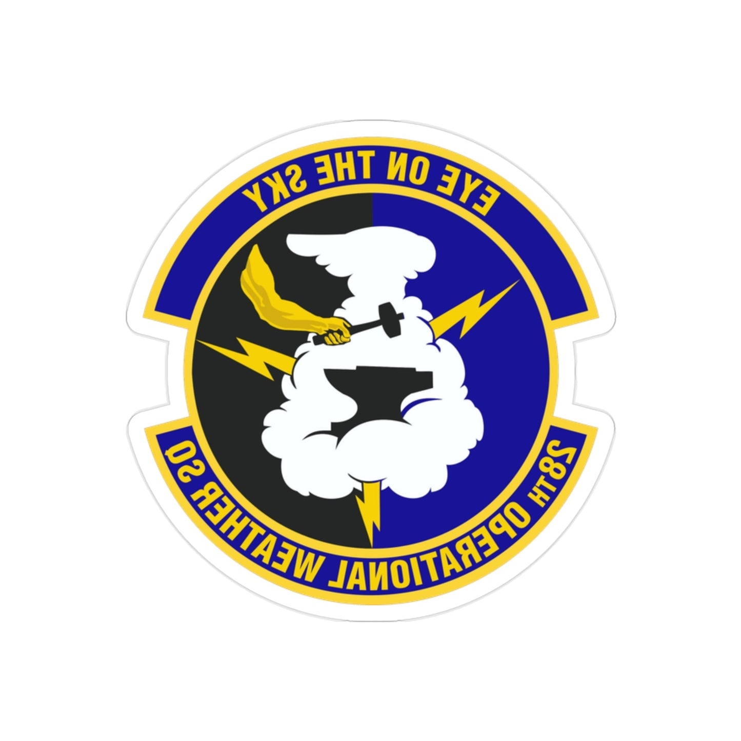 28th Operational Weather Squadron (U.S. Air Force) REVERSE PRINT Transparent STICKER-2" × 2"-The Sticker Space