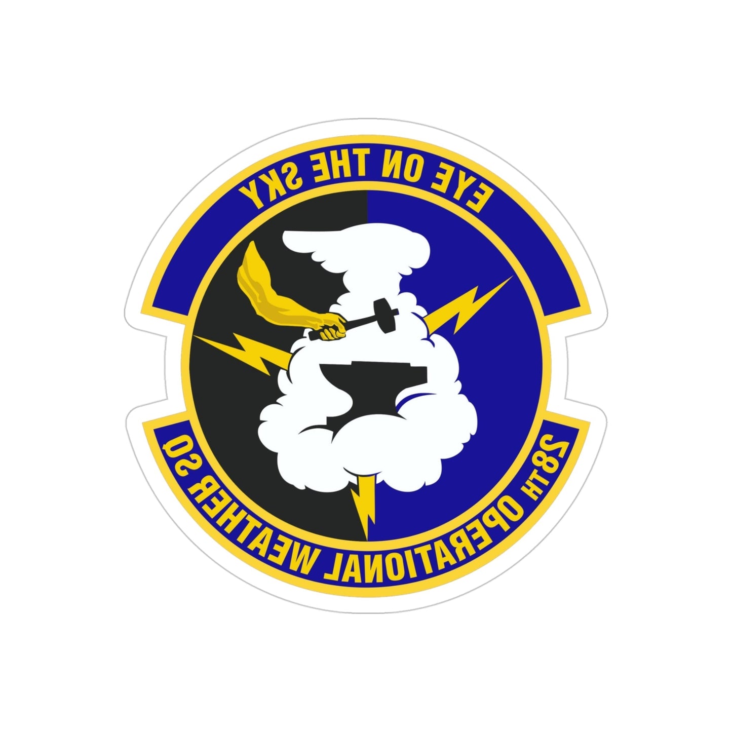 28th Operational Weather Squadron (U.S. Air Force) REVERSE PRINT Transparent STICKER-4" × 4"-The Sticker Space