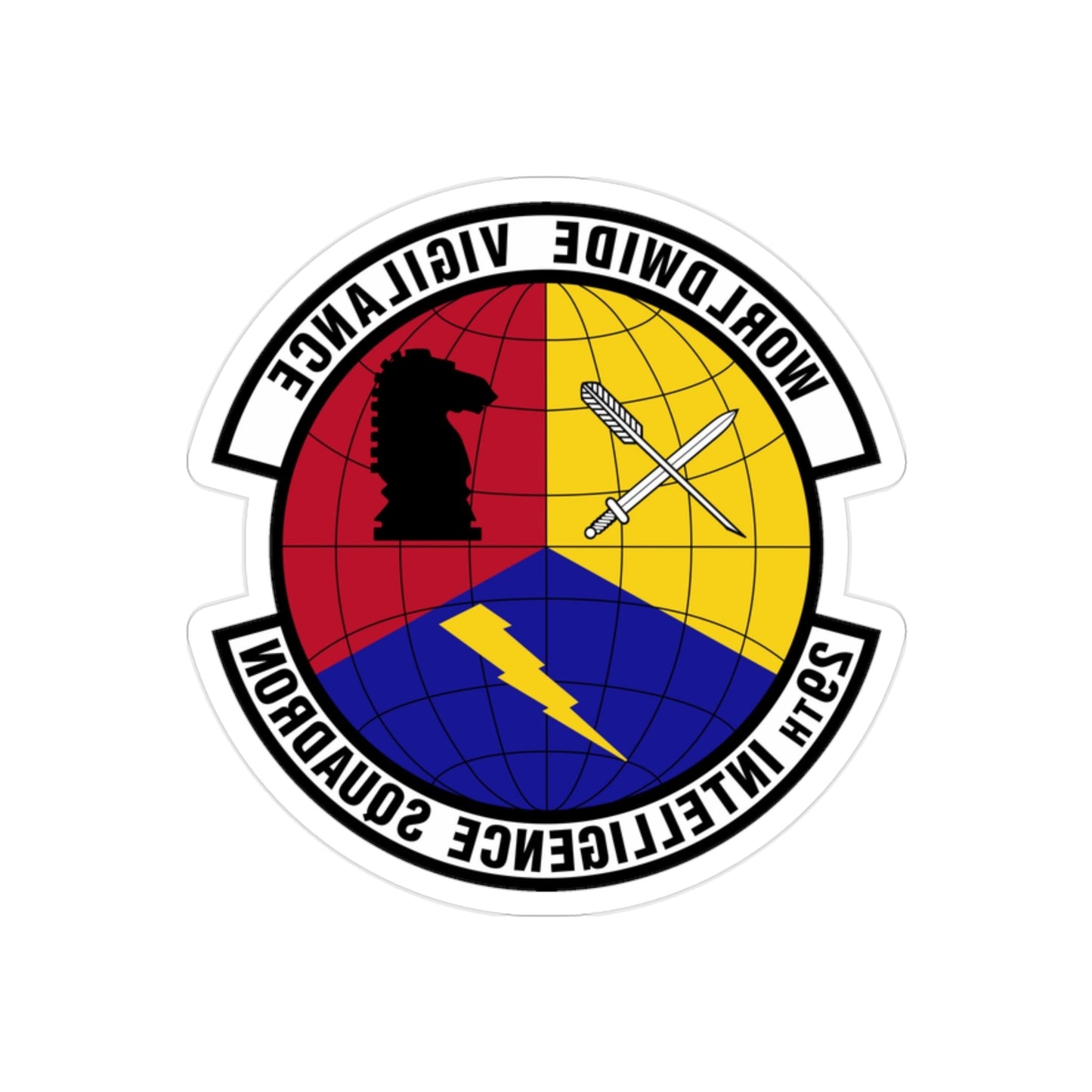 29 Intelligence Squadron ACC (U.S. Air Force) REVERSE PRINT Transparent STICKER-2" × 2"-The Sticker Space