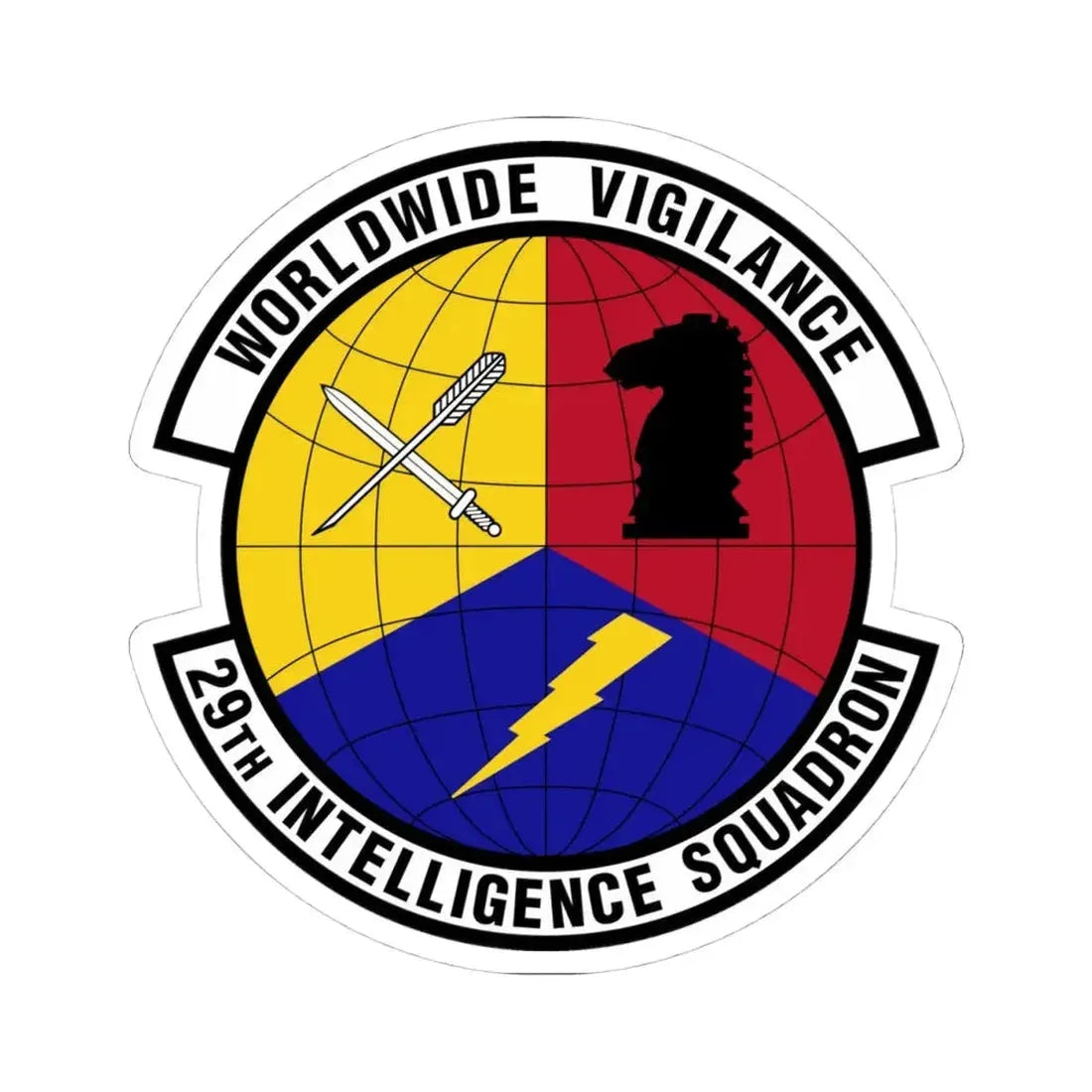 29 Intelligence Squadron ACC (U.S. Air Force) STICKER Vinyl Kiss-Cut Decal 4 Inch White - The Sticker Space