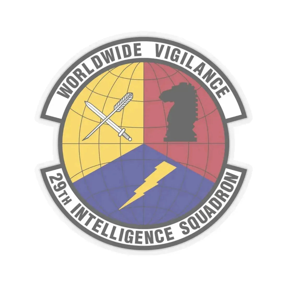29 Intelligence Squadron ACC (U.S. Air Force) STICKER Vinyl Kiss-Cut Decal 6 Inch Transparent - The Sticker Space