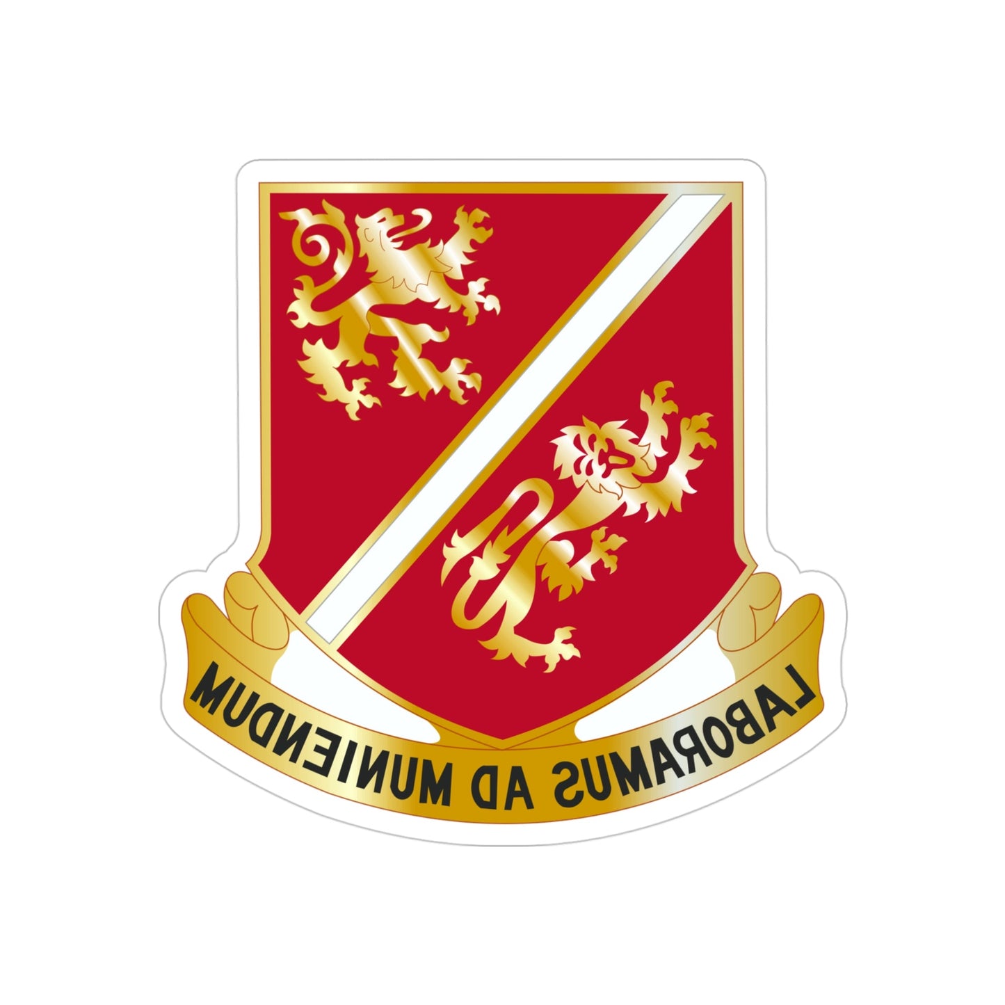 291 Engineer Battalion (U.S. Army) REVERSE PRINT Transparent STICKER-4" × 4"-The Sticker Space