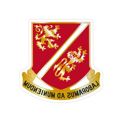 291 Engineer Battalion (U.S. Army) REVERSE PRINT Transparent Die-Cut STICKER 2 Inch Die-Cut Transparent - The Sticker Space