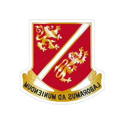 291 Engineer Battalion (U.S. Army) REVERSE PRINT Transparent Die-Cut STICKER 4 Inch Die-Cut Transparent - The Sticker Space