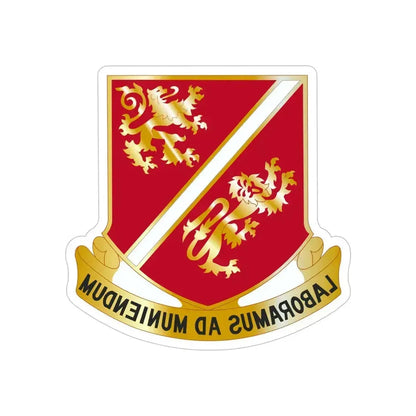 291 Engineer Battalion (U.S. Army) REVERSE PRINT Transparent Die-Cut STICKER 5 Inch Die-Cut Transparent - The Sticker Space