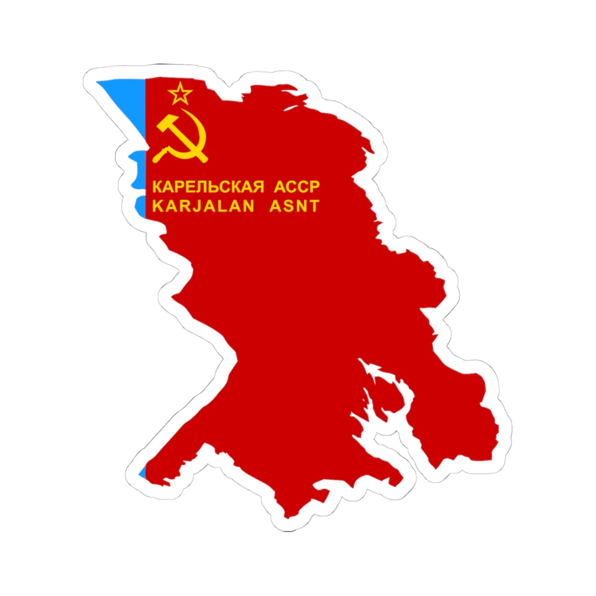 Flag-map of Karelian ASSR (Russia) STICKER Vinyl Kiss-Cut Decal