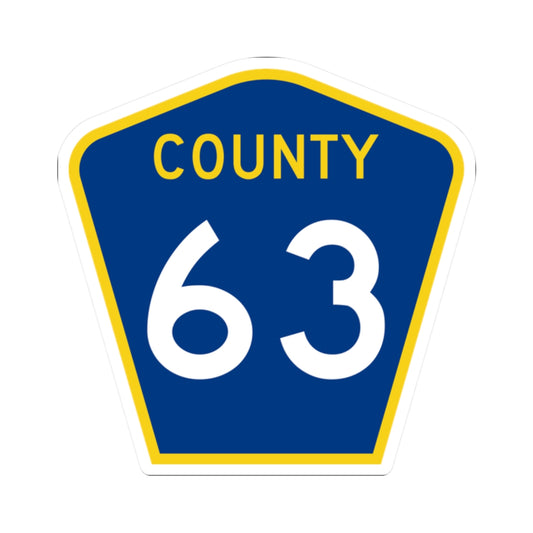 County 63 MN (Minnesota) (Road Sign) STICKER Vinyl Kiss-Cut Decal