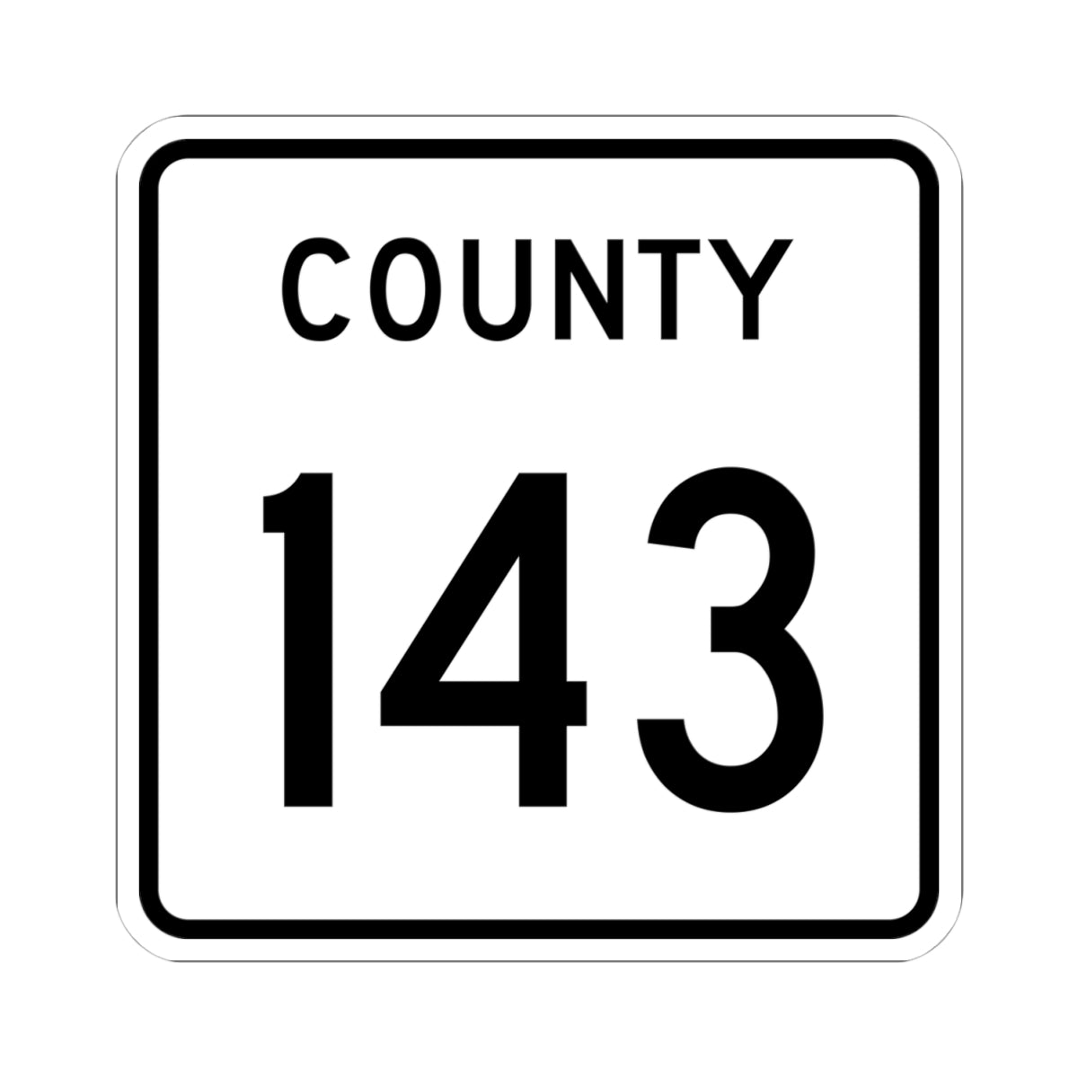 County 143 square (Minnesota) (Road Sign) STICKER Vinyl Kiss-Cut Decal