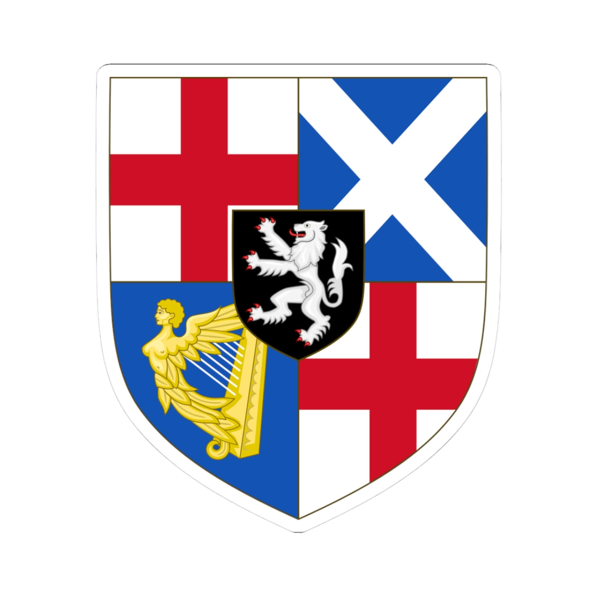 Arms of the Protectorate 1653-1659 (United Kingdom) (Coat of Arms) STICKER Vinyl Kiss-Cut Decal