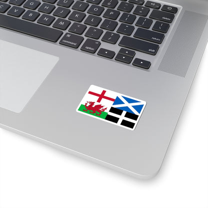 Flags of England Scotland Wales and Cornwall (England) STICKER Vinyl Kiss-Cut Decal