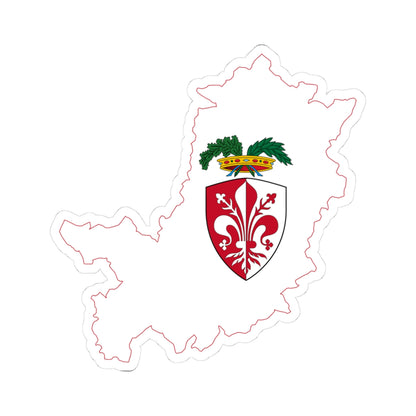 Flag map of the Province of Florence (Italy) STICKER Vinyl Kiss-Cut Decal