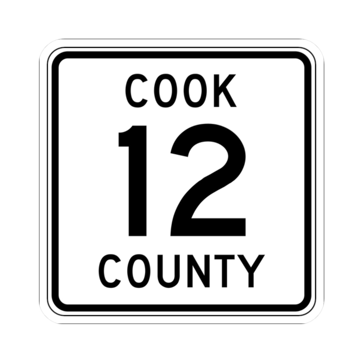 Cook County 12 MN (Minnesota) (Road Sign) STICKER Vinyl Kiss-Cut Decal