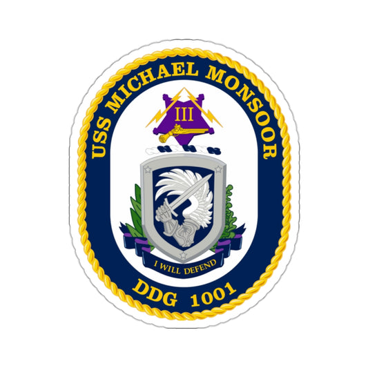 USS Michael Monsoor DDG 1001 Crest (U.S. Navy) STICKER Vinyl Kiss-Cut Decal