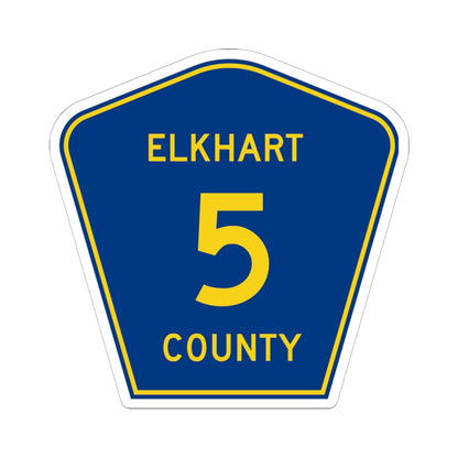 Elkhart County Road 5 IN (Indiana) (Road Sign) STICKER Vinyl Kiss-Cut Decal