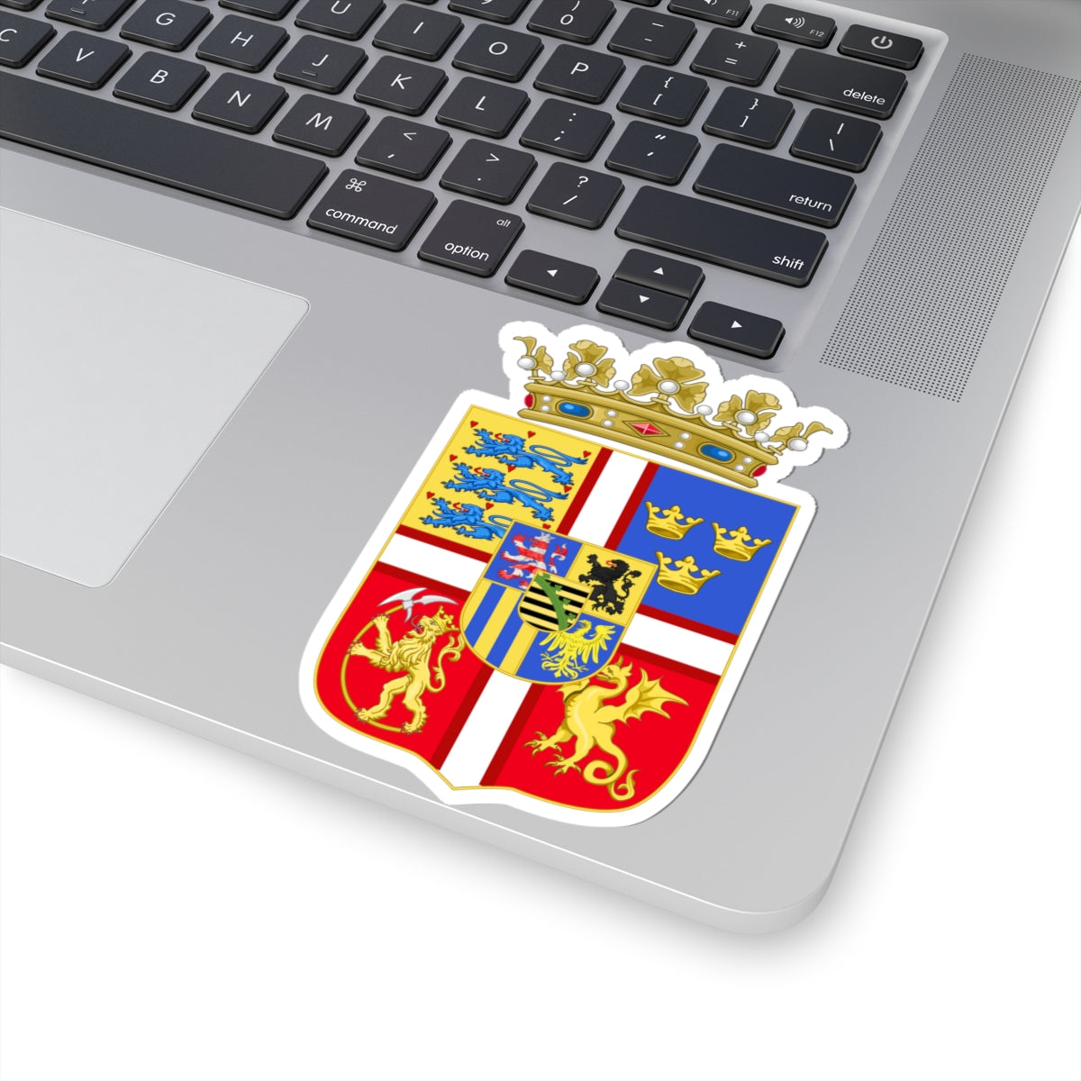 Armoiries de Christine de Saxe Danemark (Denmark) (Coat of Arms) STICKER Vinyl Kiss-Cut Decal
