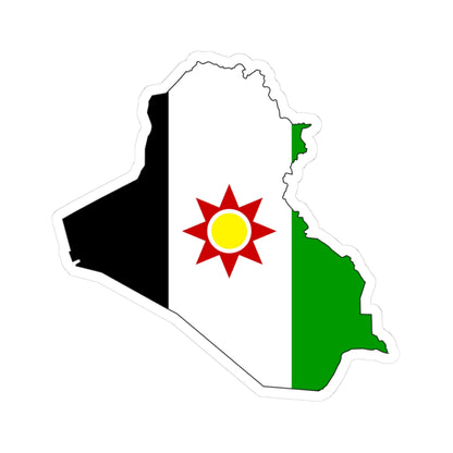 Flag-map of Iraq 1959-1963 (Iraq) STICKER Vinyl Kiss-Cut Decal