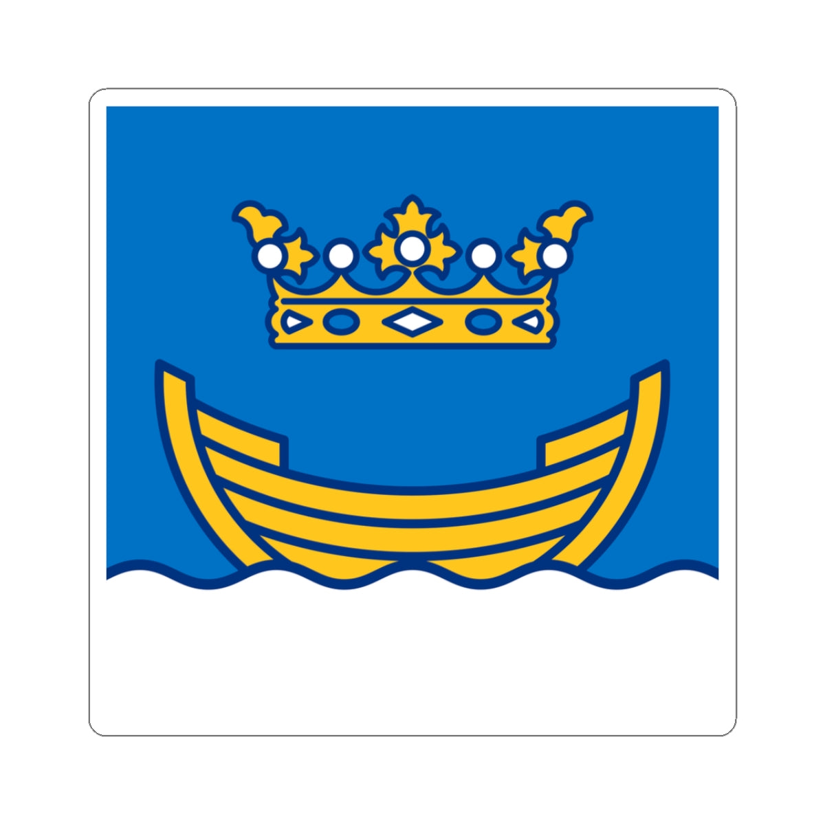 Flag of Helsinki (Finland) STICKER Vinyl Kiss-Cut Decal