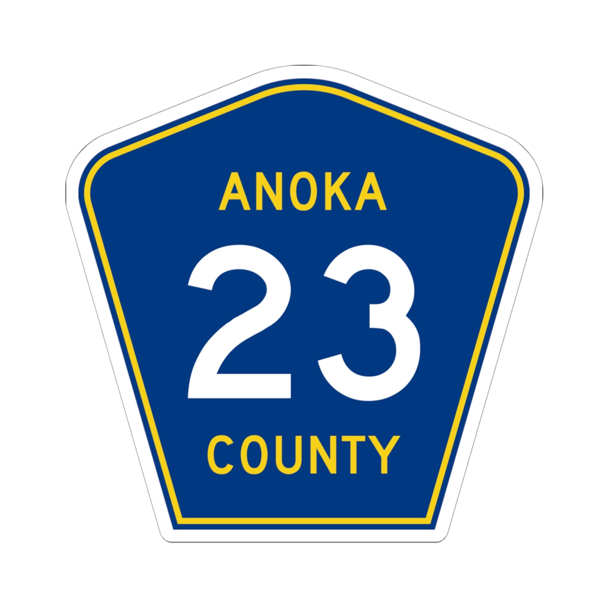 Anoka County 23 (Minnesota) (Road Sign) STICKER Vinyl Kiss-Cut Decal