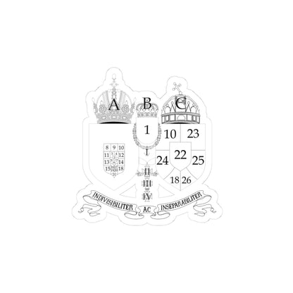 Austro-hungarian coat of arms 1914 with numbers (Austria) (Coat of Arms) STICKER Vinyl Kiss-Cut Decal