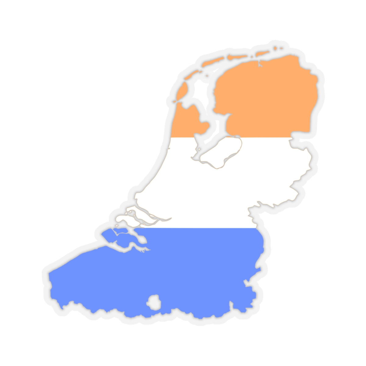 Flag-map of the Greater Netherlands (Belgium) STICKER Vinyl Kiss-Cut Decal