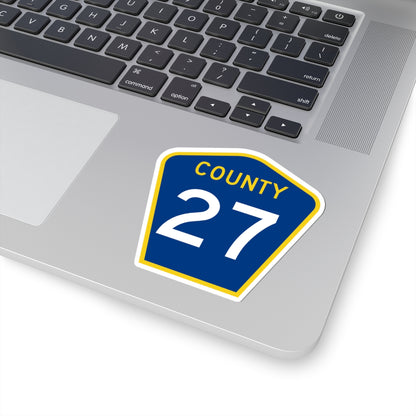 County 27 MN (Minnesota) (Road Sign) STICKER Vinyl Kiss-Cut Decal