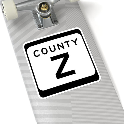 WIS County Z (Wisconsin) (Road Sign) STICKER Vinyl Kiss-Cut Decal