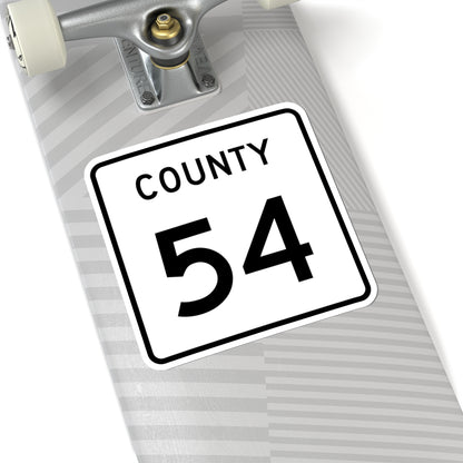 County 54 square (Minnesota) (Road Sign) STICKER Vinyl Kiss-Cut Decal