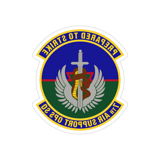 7th Air Support Operations Squadron (U.S. Air Force) REVERSE PRINT Transparent STICKER-6" × 6"-The Sticker Space