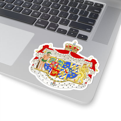 Armoiries de la reine Ingrid de Danemark (Denmark) (Coat of Arms) STICKER Vinyl Kiss-Cut Decal