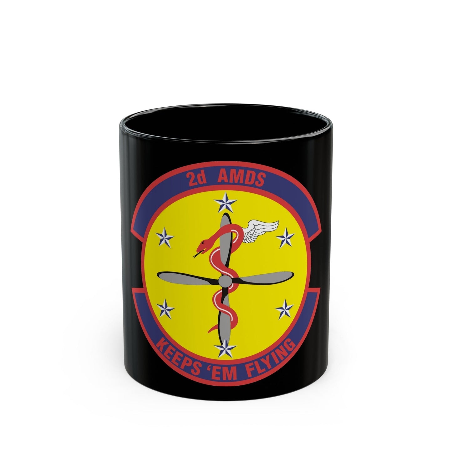 2d Aerospace Medical Squadron (U.S. Air Force) Black Coffee Mug-11oz-The Sticker Space