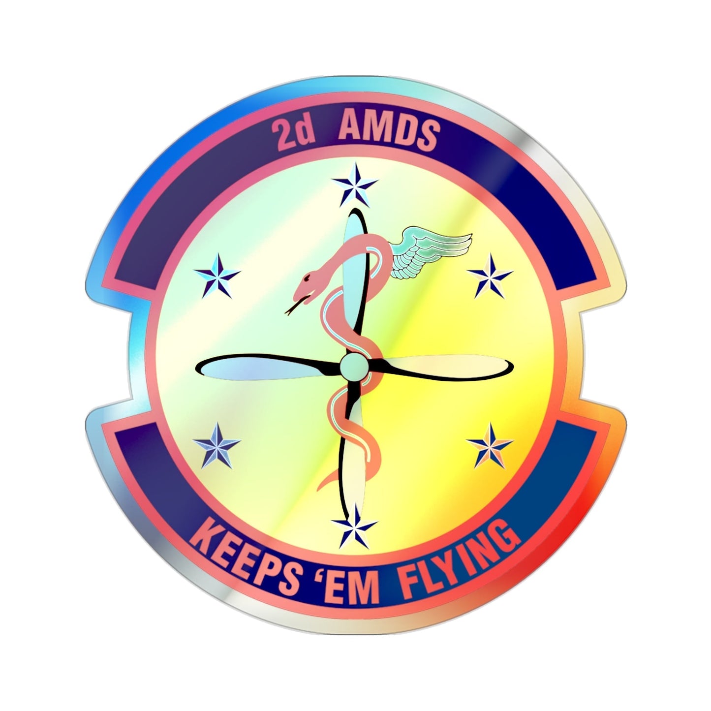 2d Aerospace Medical Squadron (U.S. Air Force) Holographic STICKER Die-Cut Vinyl Decal-2 Inch-The Sticker Space