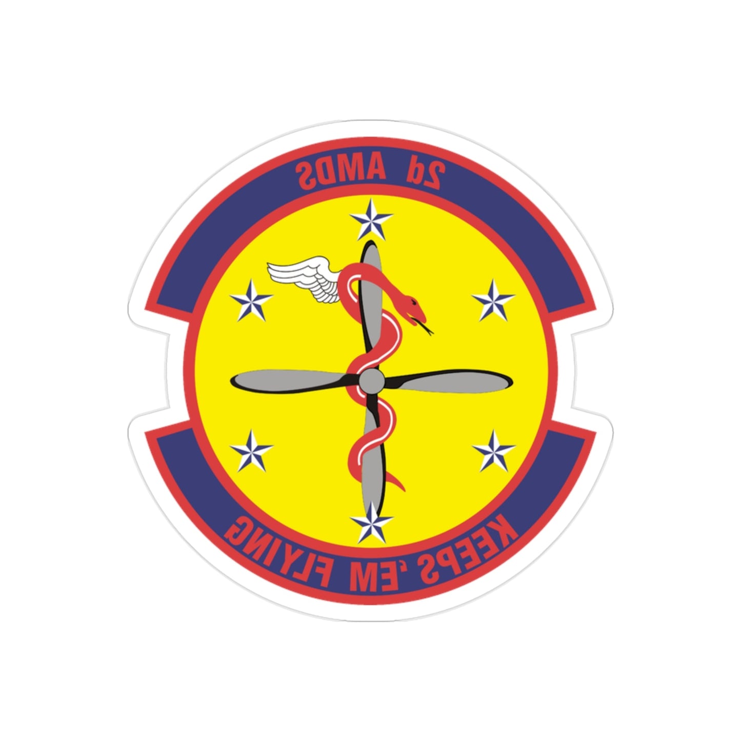 2d Aerospace Medical Squadron (U.S. Air Force) REVERSE PRINT Transparent STICKER-2" × 2"-The Sticker Space