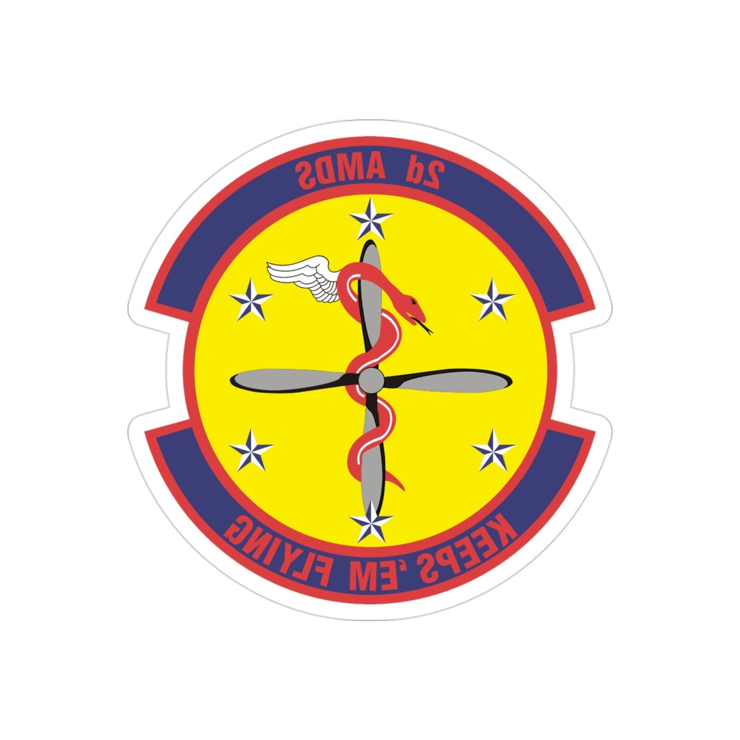 2d Aerospace Medical Squadron (U.S. Air Force) REVERSE PRINT Transparent STICKER-3" × 3"-The Sticker Space