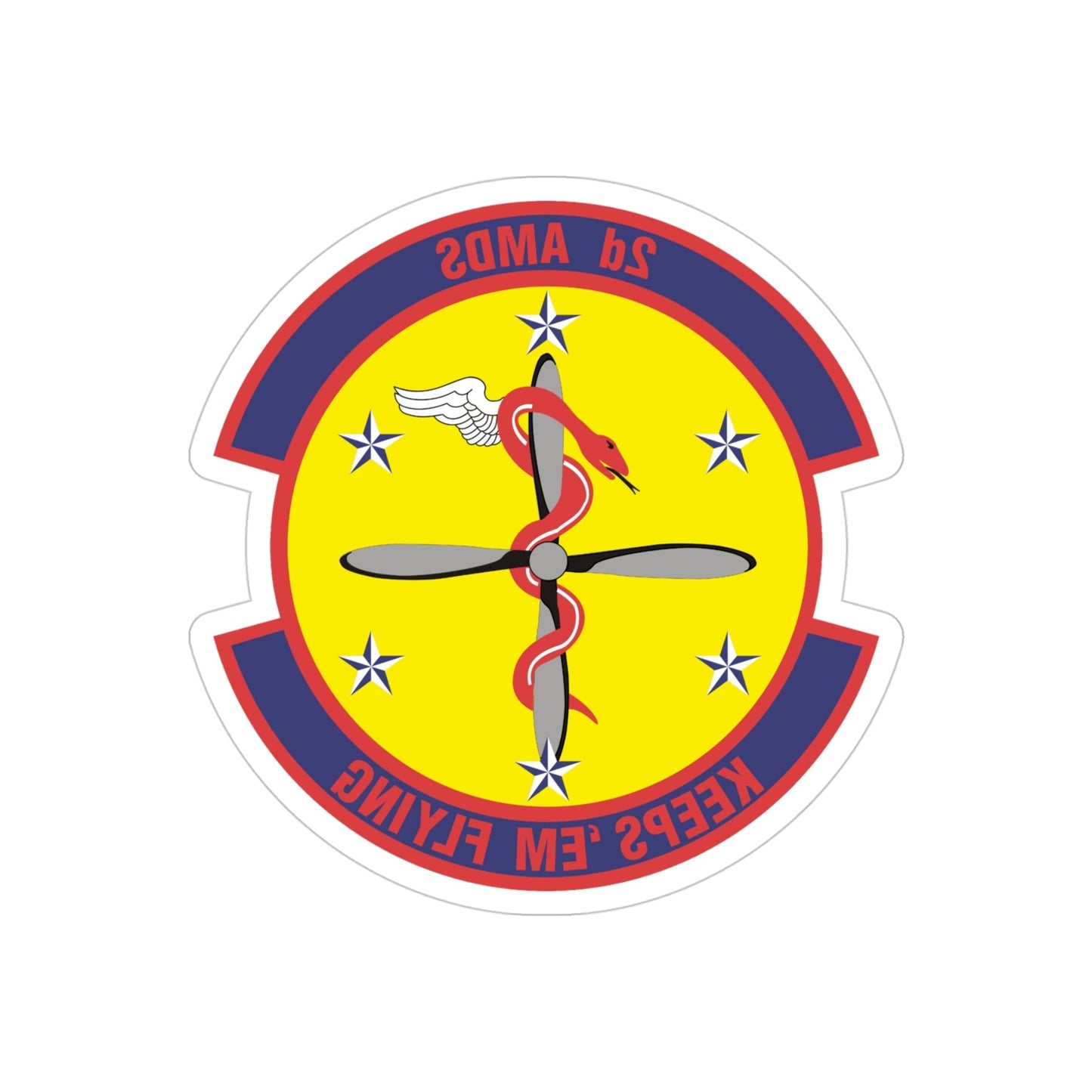 2d Aerospace Medical Squadron (U.S. Air Force) REVERSE PRINT Transparent STICKER-4" × 4"-The Sticker Space