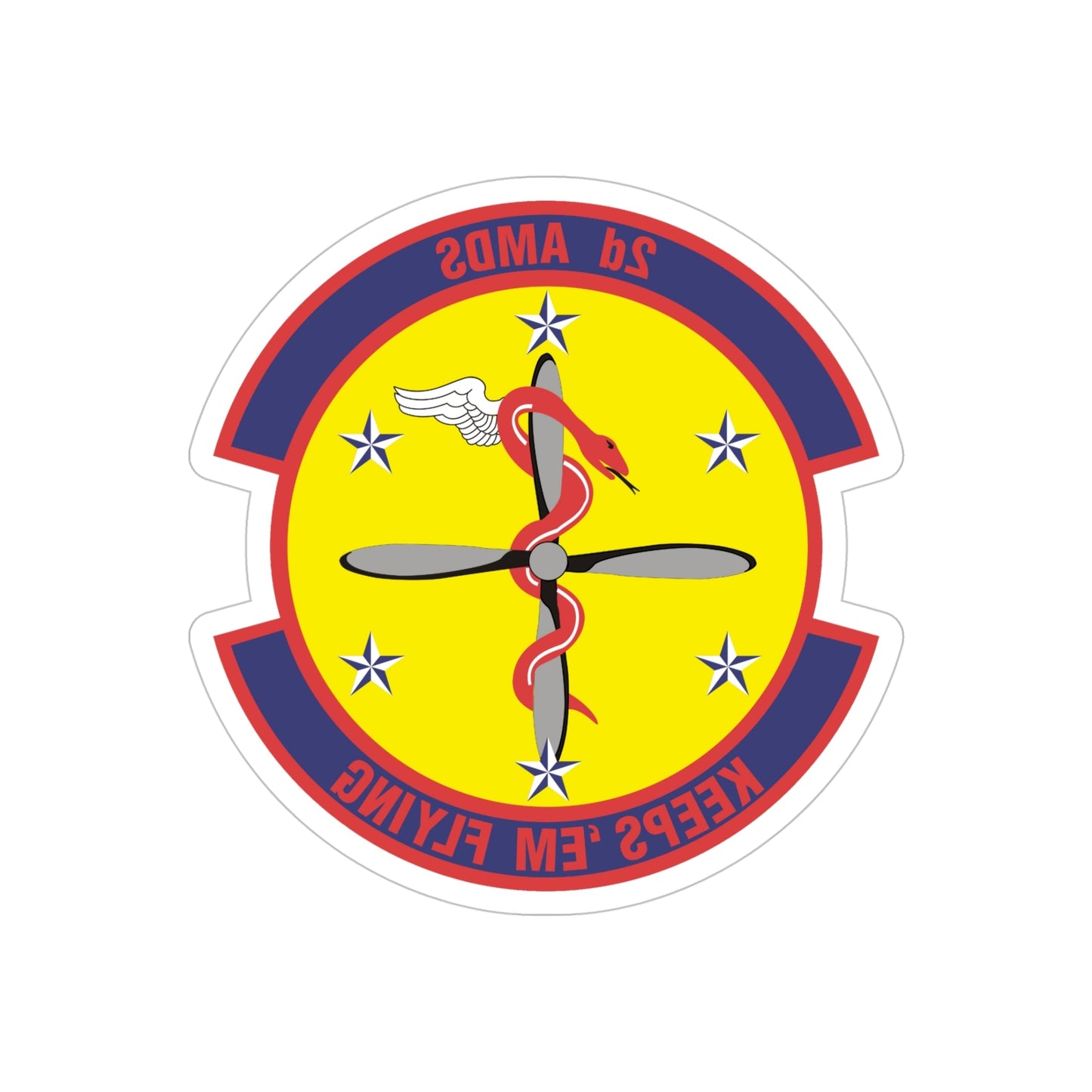 2d Aerospace Medical Squadron (U.S. Air Force) REVERSE PRINT Transparent STICKER-5" × 5"-The Sticker Space