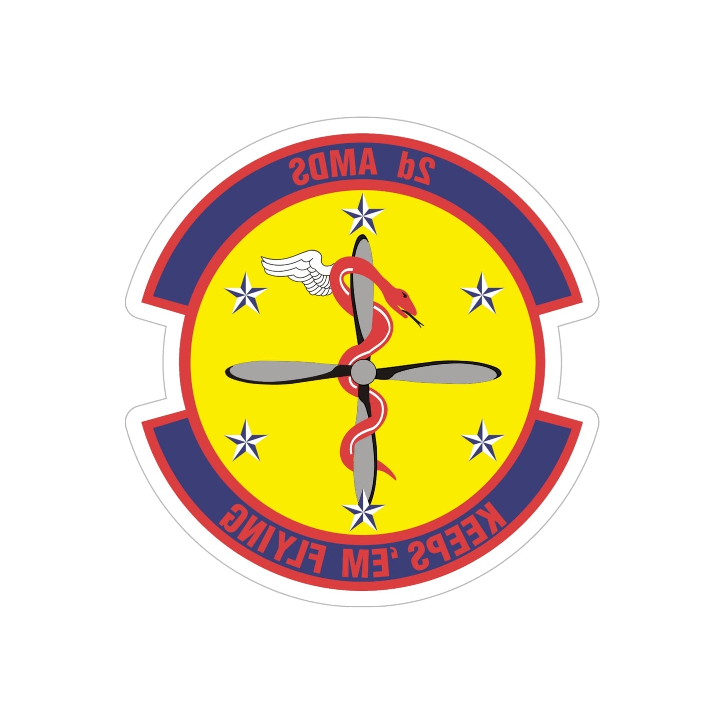 2d Aerospace Medical Squadron (U.S. Air Force) REVERSE PRINT Transparent STICKER-6" × 6"-The Sticker Space