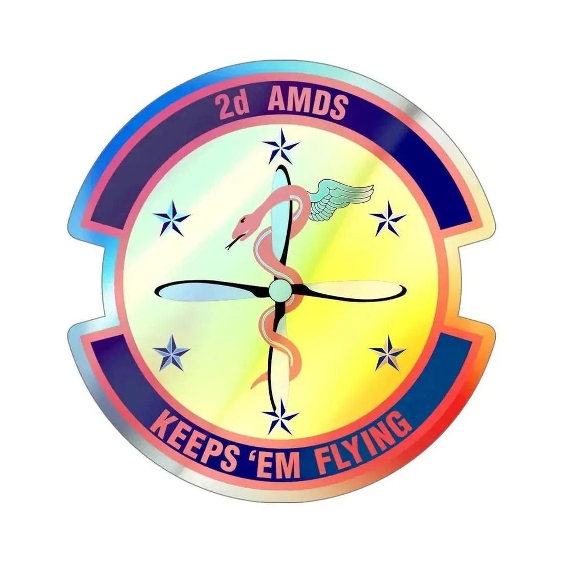 2d Aerospace Medical Squadron (U.S. Air Force) Holographic STICKER Die-Cut Vinyl Decal 5 Inch Holographic - The Sticker Space