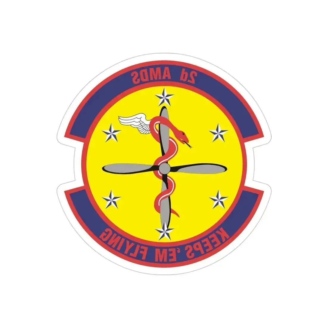 2d Aerospace Medical Squadron (U.S. Air Force) REVERSE PRINT Transparent Die-Cut STICKER 4 Inch Die-Cut Transparent - The Sticker Space