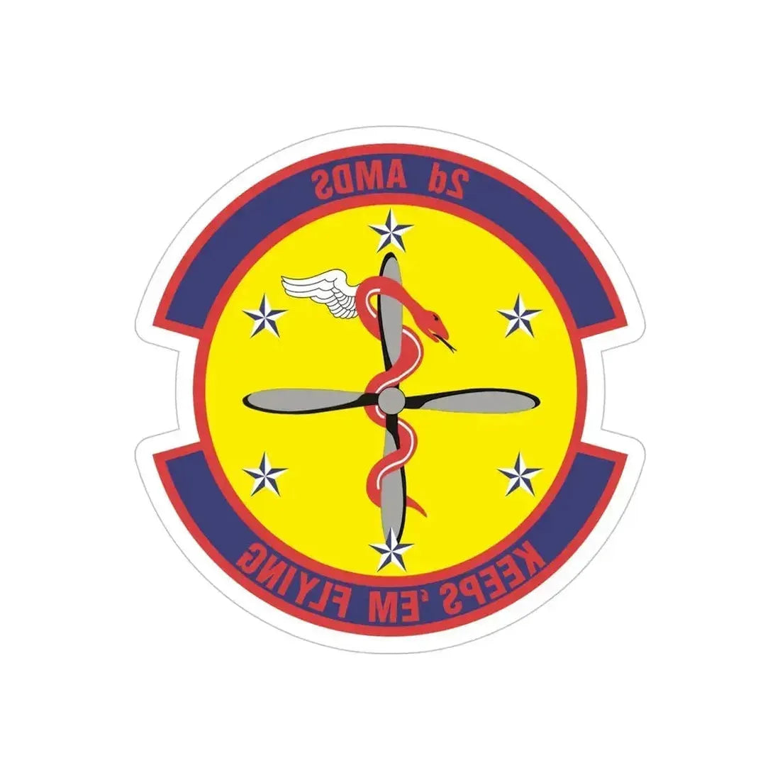 2d Aerospace Medical Squadron (U.S. Air Force) REVERSE PRINT Transparent Die-Cut STICKER 5 Inch Die-Cut Transparent - The Sticker Space