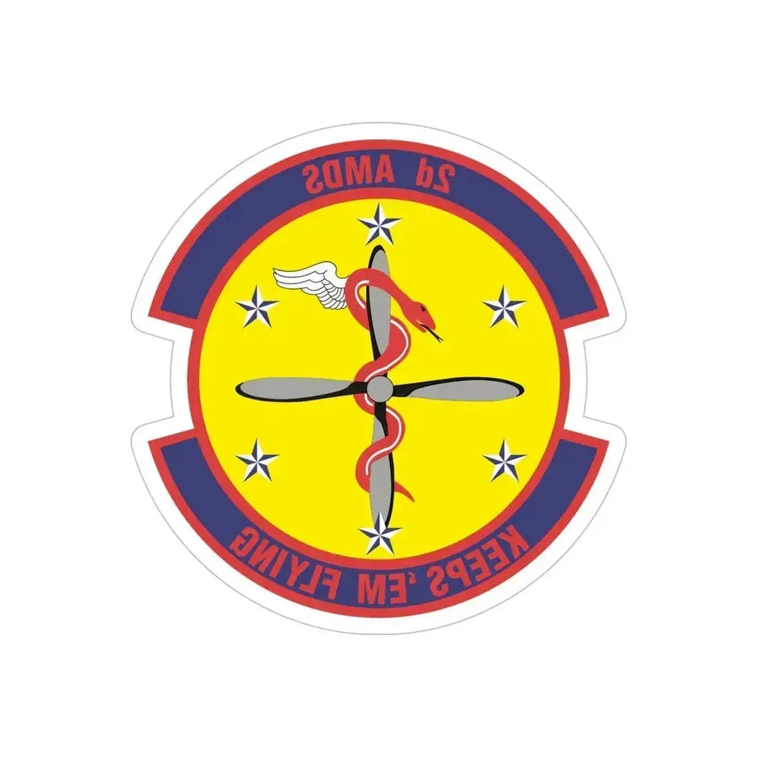 2d Aerospace Medical Squadron (U.S. Air Force) REVERSE PRINT Transparent Die-Cut STICKER 6 Inch Die-Cut Transparent - The Sticker Space