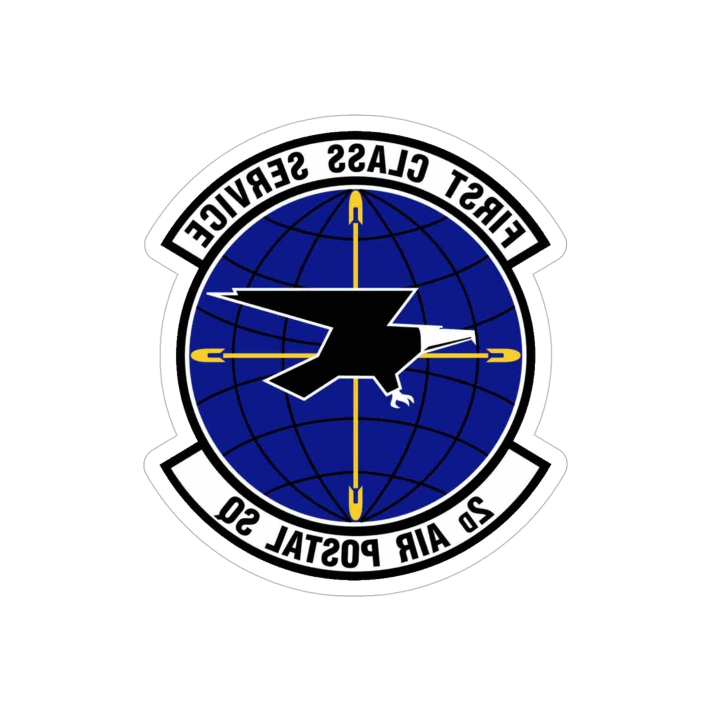 2d Air Postal Squadron (U.S. Air Force) REVERSE PRINT Transparent STICKER-4" × 4"-The Sticker Space