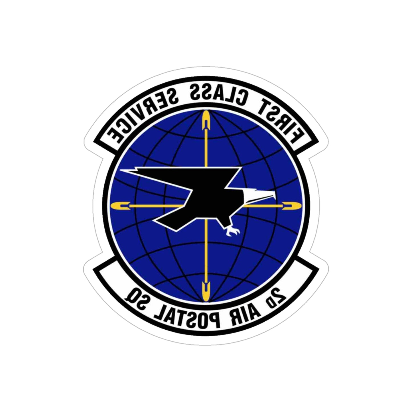 2d Air Postal Squadron (U.S. Air Force) REVERSE PRINT Transparent STICKER-5" × 5"-The Sticker Space