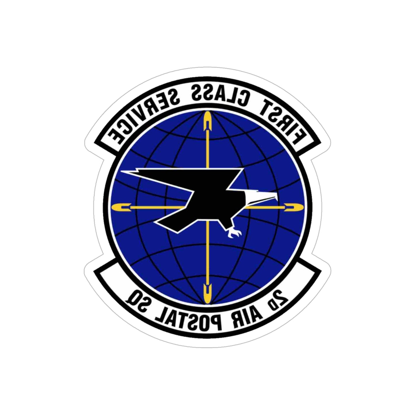 2d Air Postal Squadron (U.S. Air Force) REVERSE PRINT Transparent STICKER-6" × 6"-The Sticker Space