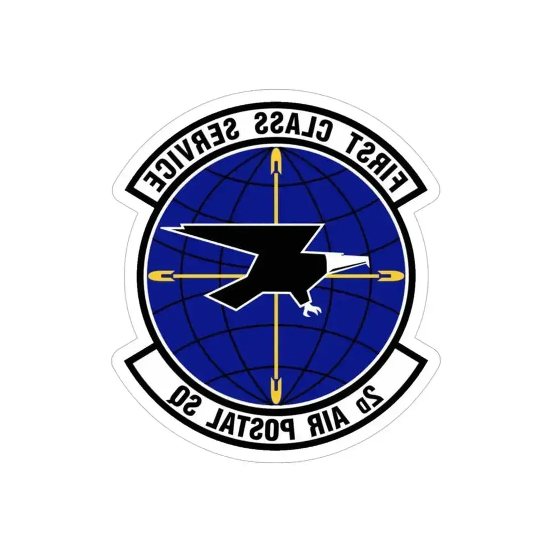 2d Air Postal Squadron (U.S. Air Force) REVERSE PRINT Transparent Die-Cut STICKER 4 Inch Die-Cut Transparent - The Sticker Space