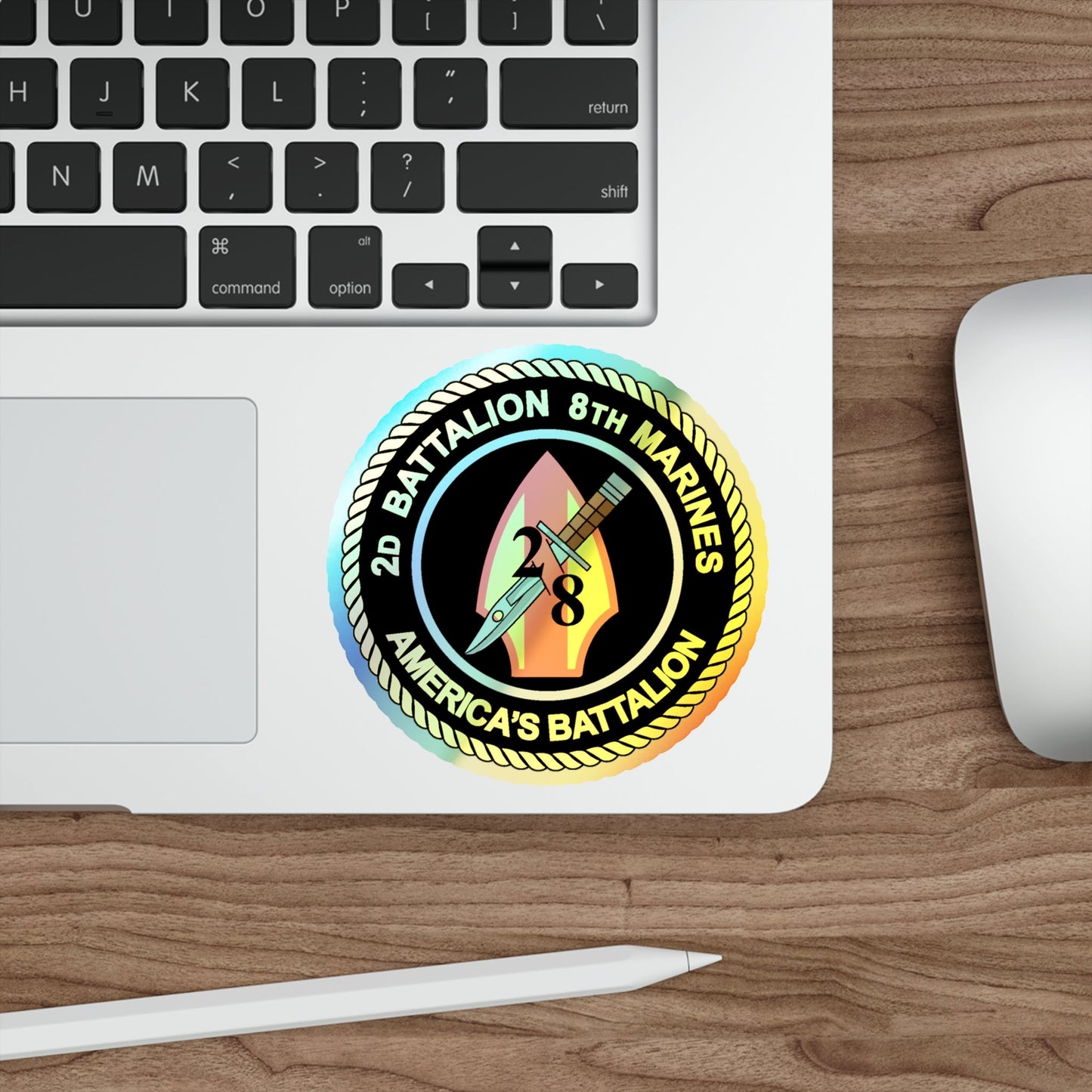 2d Battalion 8th Marines (USMC) Holographic STICKER Die-Cut Vinyl Decal-The Sticker Space