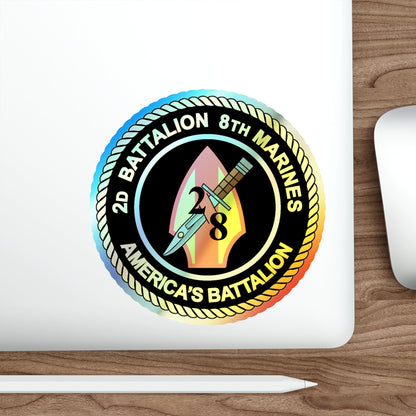 2d Battalion 8th Marines (USMC) Holographic STICKER Die-Cut Vinyl Decal-The Sticker Space