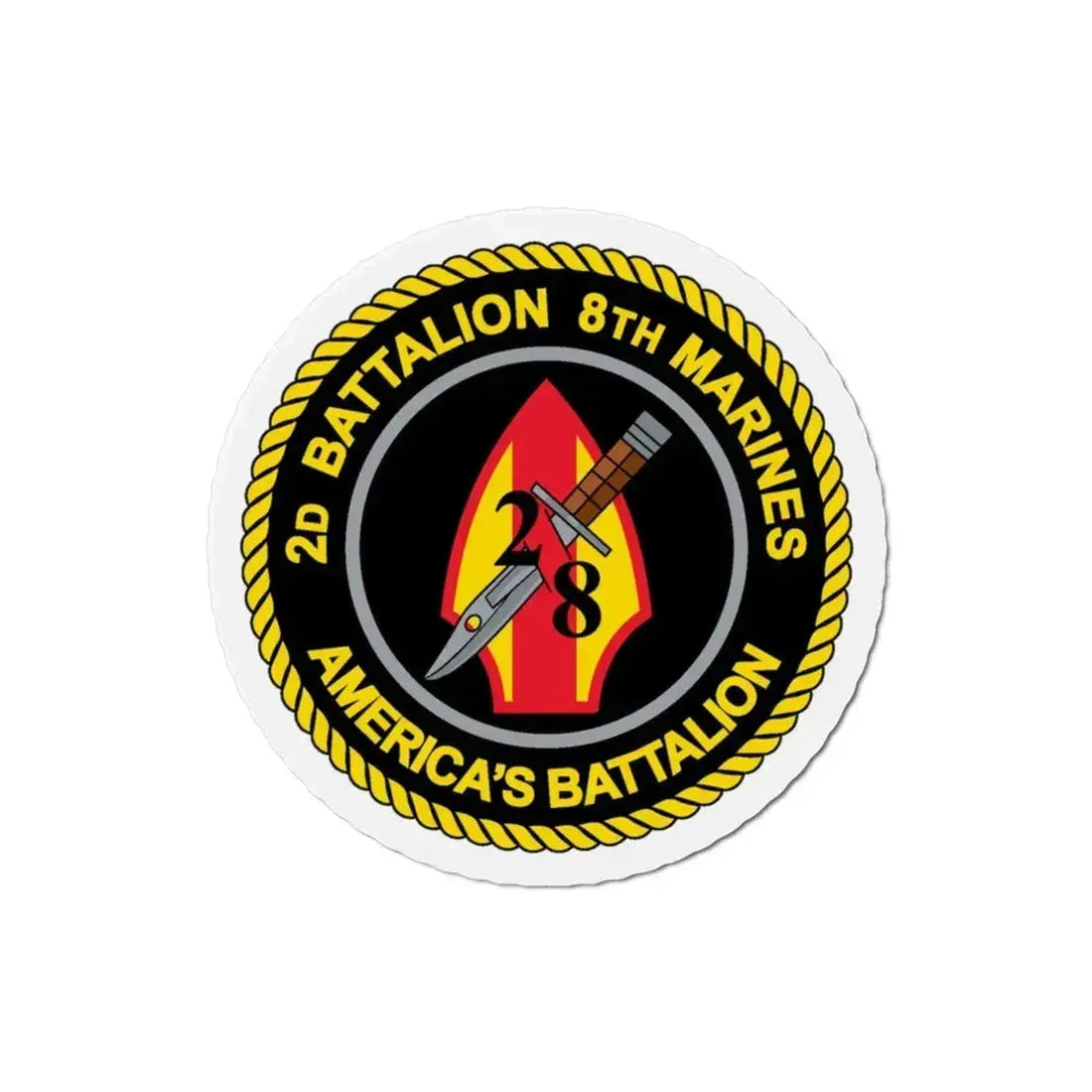 2d Battalion 8th Marines (USMC) Refrigerator Magnet 3 Inch - The Sticker Space