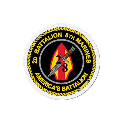 2d Battalion 8th Marines (USMC) Refrigerator Magnet 3 Inch - The Sticker Space
