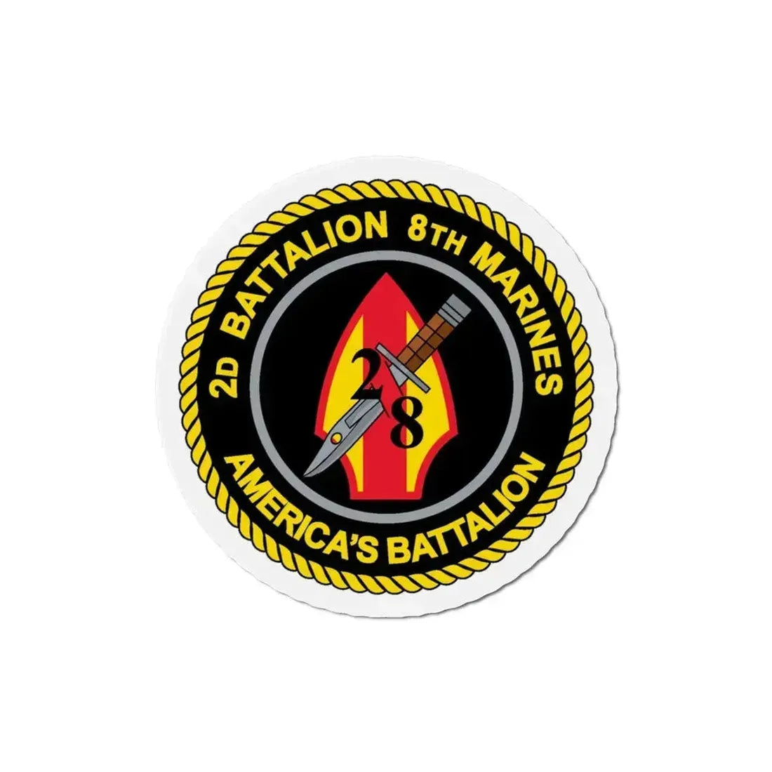 2d Battalion 8th Marines (USMC) Refrigerator Magnet 5 Inch - The Sticker Space